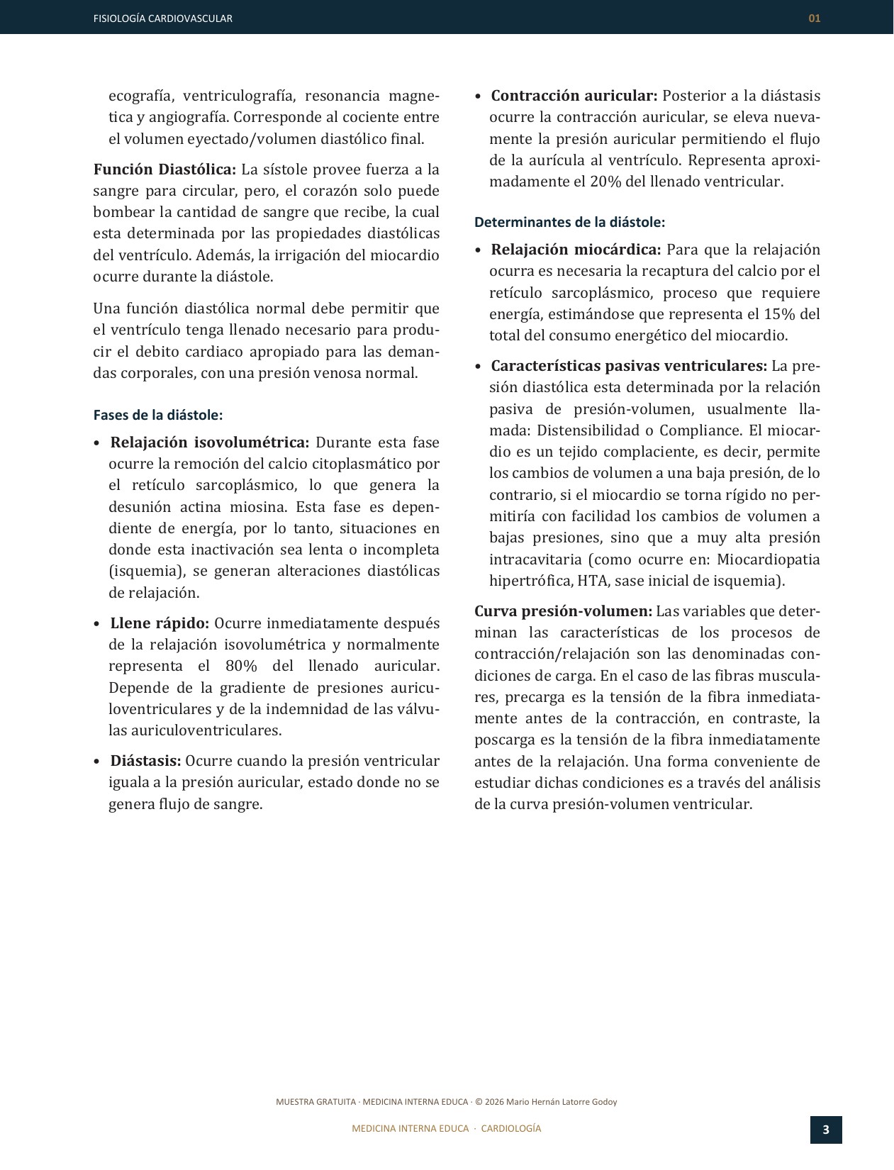 Tercera página del capítulo Fisiología cardiovascular